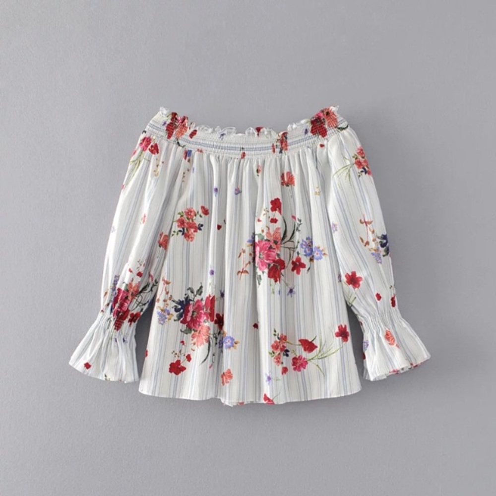 NWT floral pattern off shoulder top
