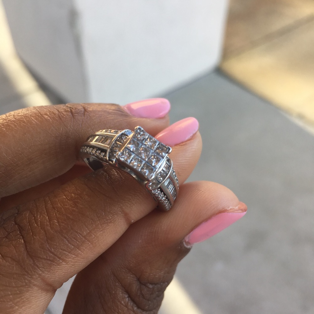 1 1/4 CTW 14K White Gold Princess Cut Diamond Ring