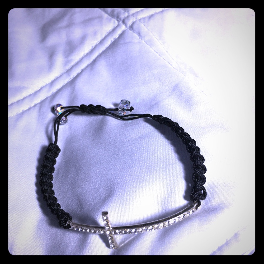 Original knotted, crystal cross bracelet