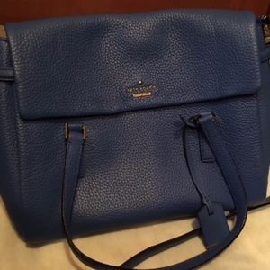 Kate Spade Leather Medium Satchel Bag, Royal Blue