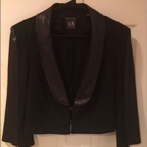 Armani Exchange sequin crop blazer.