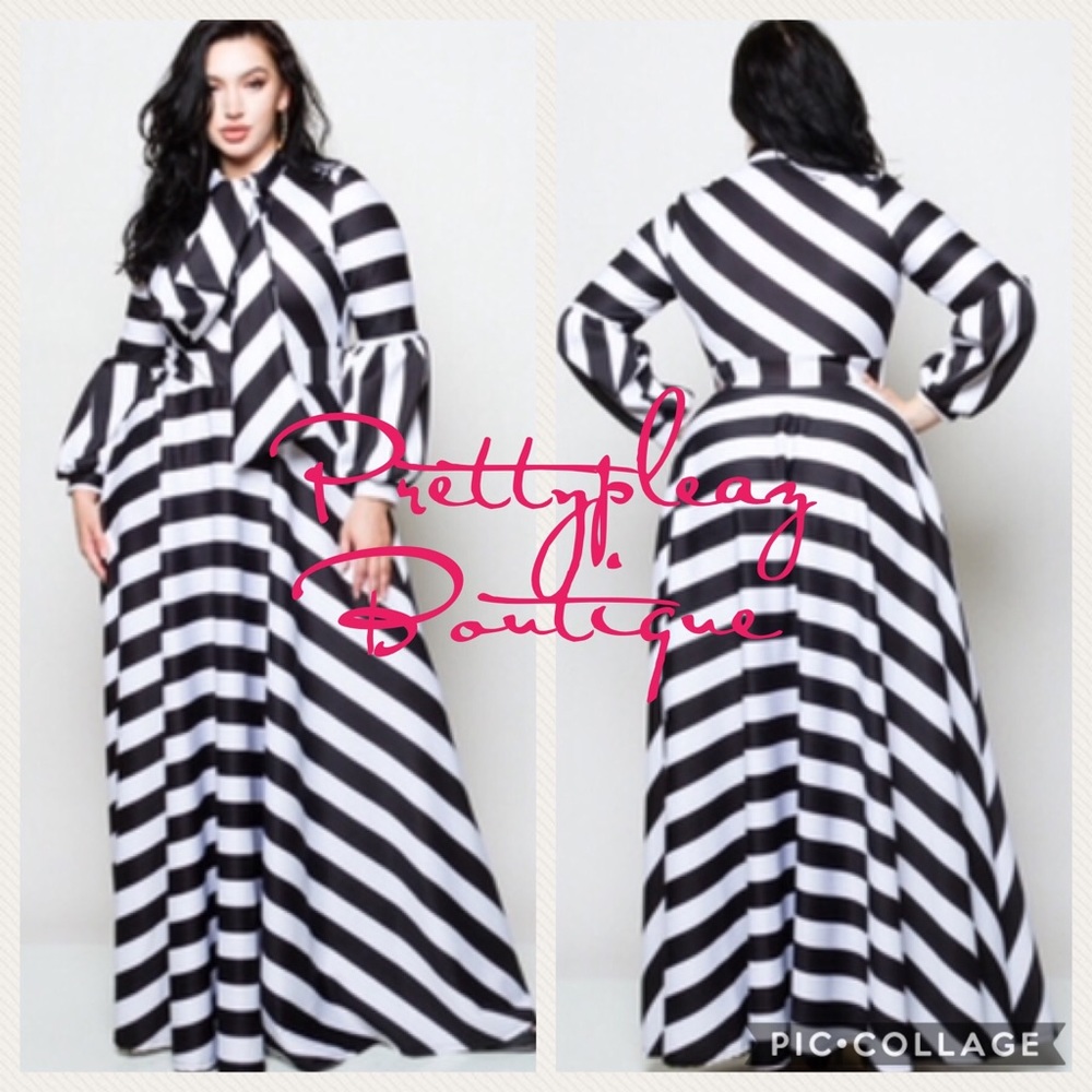 Blk/Wht Stripe Maxi