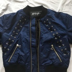 Nasty Gal Blue bomber jacket