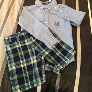 New•Size 4 Boys Janie & Jack Dress Shirt & Shorts.