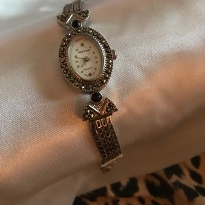 Vintage Majestron marcasite timepiece 1980's