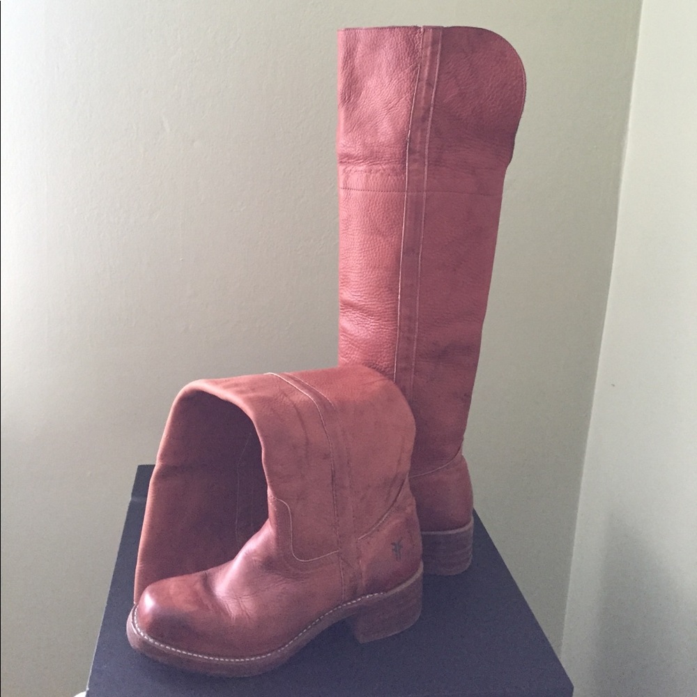 Frye leather above the knee boots.