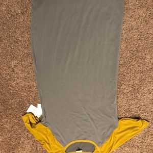 Lularoe NWT Julia 2xl dress mustard & gray