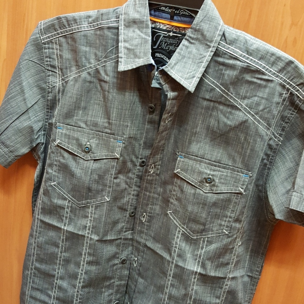 Tranquility and Mayhem buttonup shirt sleeve shirt