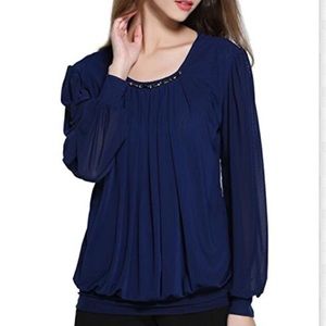 NWOT Beautiful Blouse Faux Hematite Stones