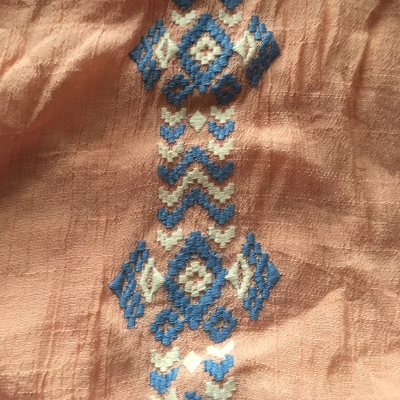 Orange & blue Crop top Boho Aztec Tribal Blouse - Picture 3 of 3