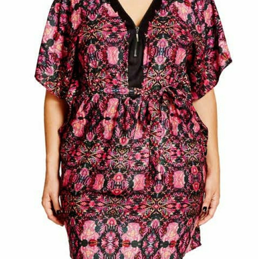 Sunset city chic Tile Trim Printed Tunic xxl