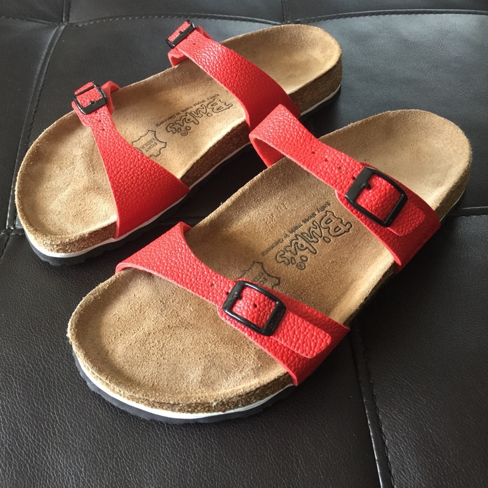 Birki's 38 Sandals Pebbled Red Birkenstock 7 / 8