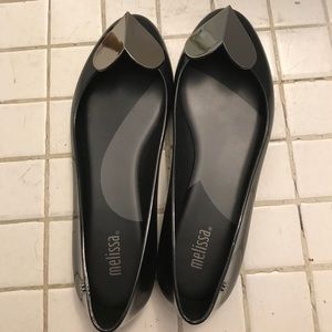 Melissa Heart Black Flats
