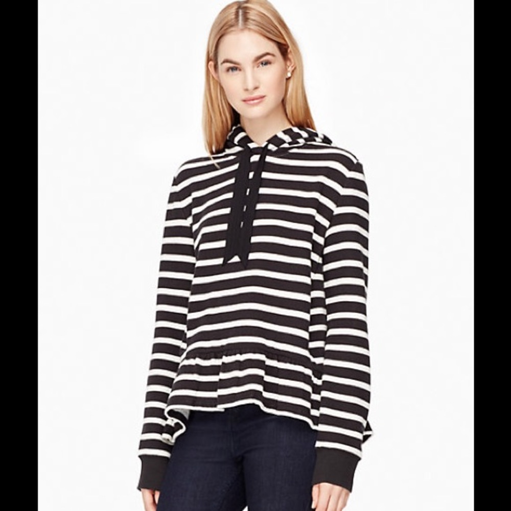 Kate Spade Striped Hooded Sweatshirt NWOT