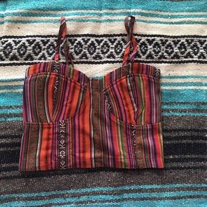 Cute Multi-color Boho Tribal Aztec Crop Top