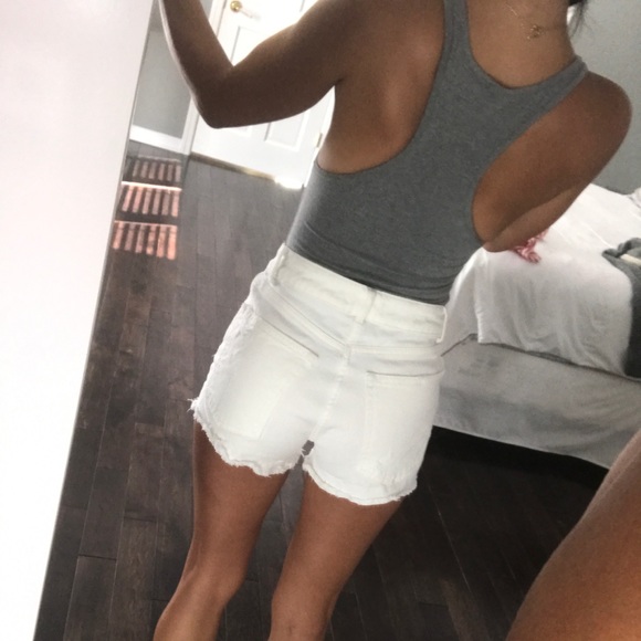 Warp + Weft x Nordstrom high waist white shorts - Picture 4 of 7