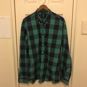 J. Crew button down in teal/navy. Size L