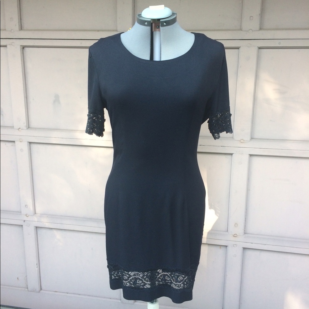 Vintage Black Dress, Lace & Bead Details