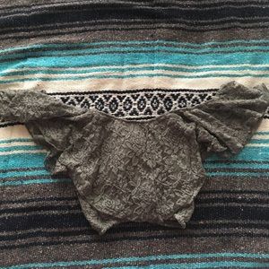 Gray Off the shoulder Hollister Crop Top