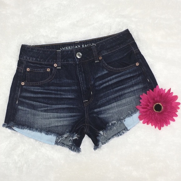 American Eagle Outfitters Pants - AEO Dark Wash Distressed Denim Shorts