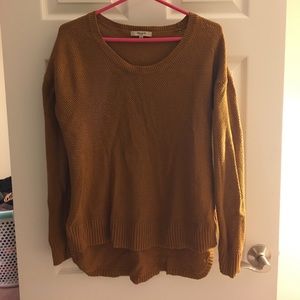 Madewell pullover hi low sweater in gold dust