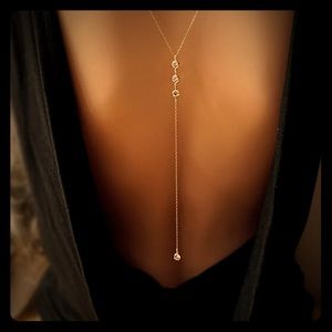 Sexy body jewelry silver or gold back necklaces