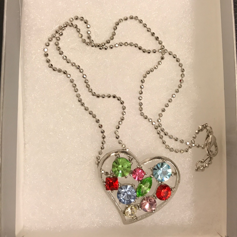Girl's Silver Heart Charm Necklace