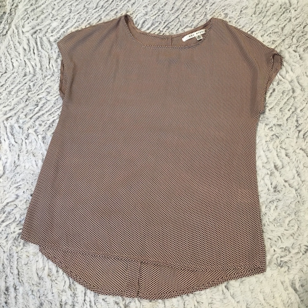 Max Studio Blush Pink with Black Polka Dot Blouse