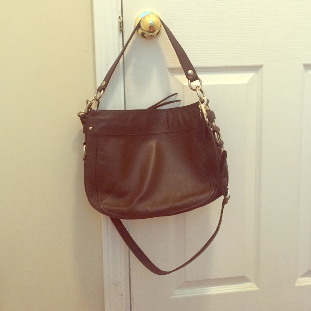 COACH Zoe Leather Hobo Purse w/ cross body strap