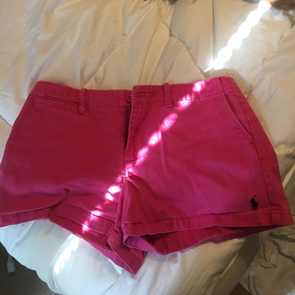 Hot pink polo Ralph Lauren shorts