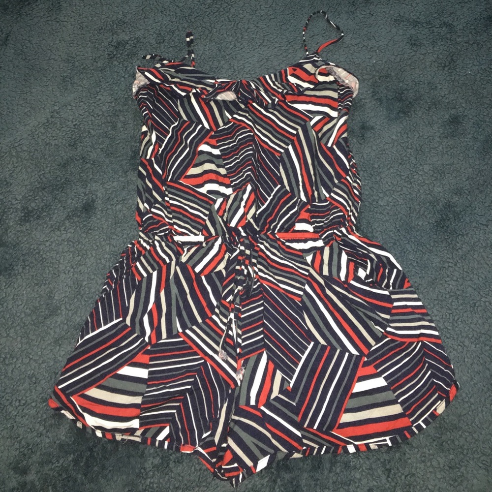 Navy, Red and White Romper