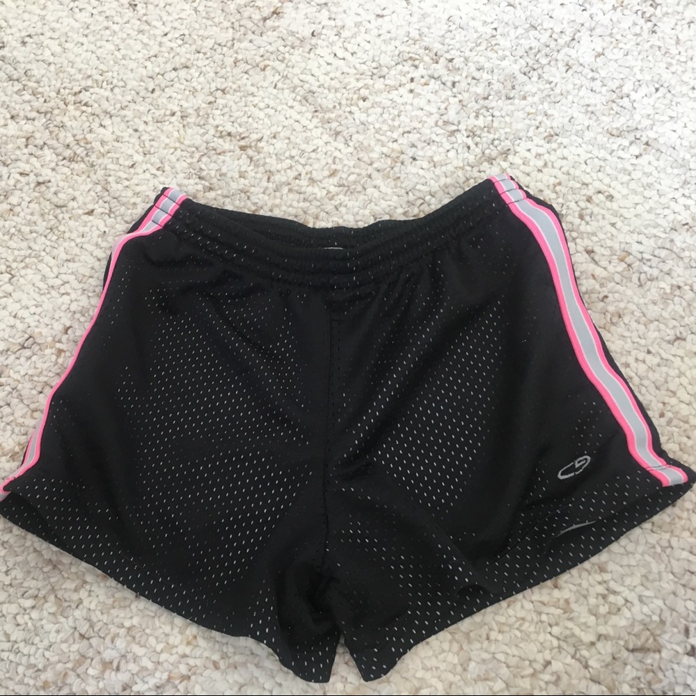 Black and pink athletic shorts