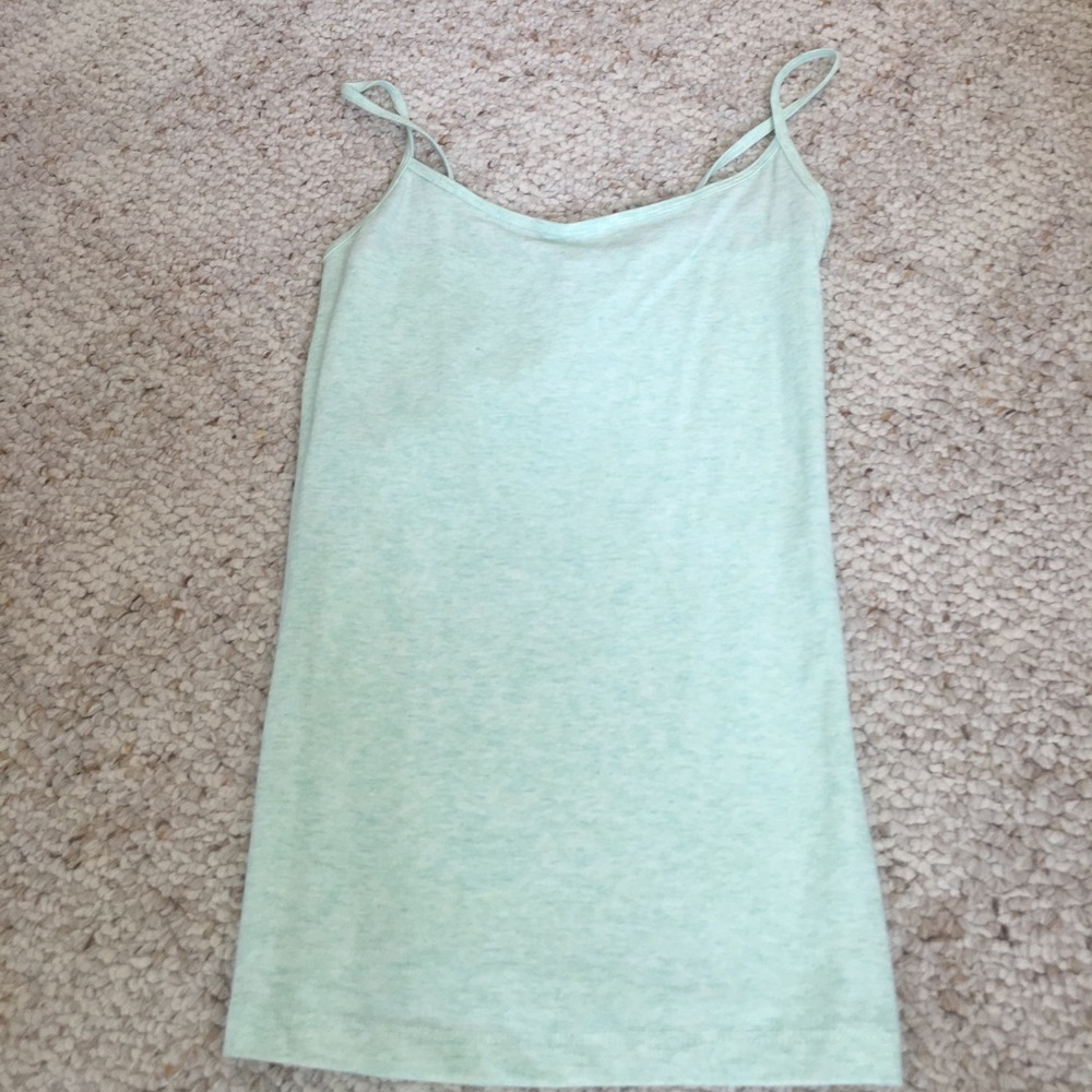 Mint green spaghetti strapped tank top
