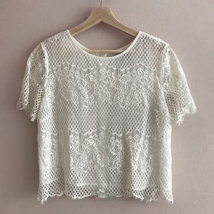 Lace Button-back Top