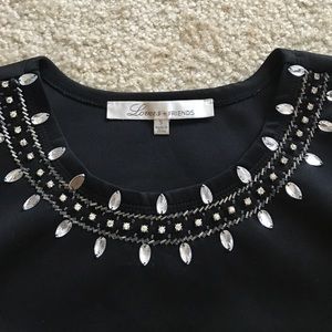 Lovers + friends crystal embedded cropped top