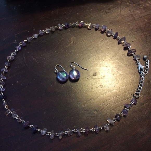Amethyst Necklace and Earrings - Picture 2 of 2