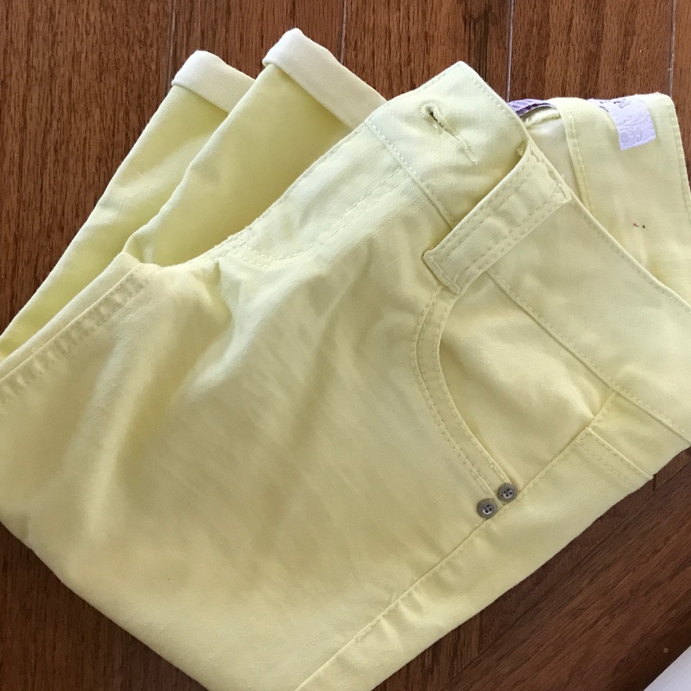 Bright yellow capris