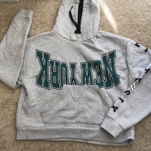 Topshop cropped hoodie 'NewYork'