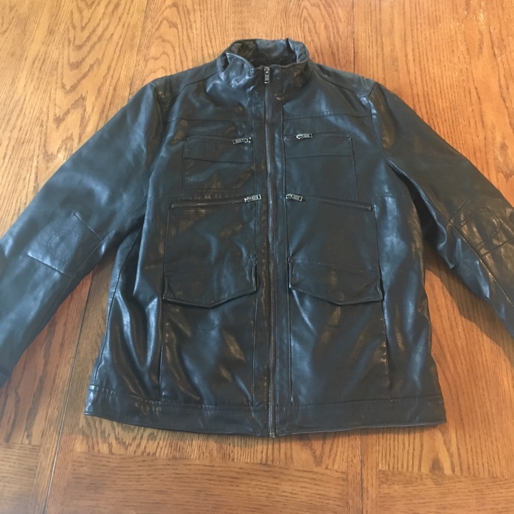 Mens's faux leather jacket