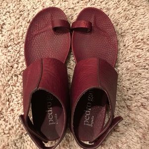 Pedro Garcia Red Ankle Cuff Sandal