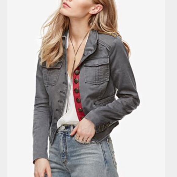 Free People Cropped Officer Jacket Size XS - Picture 2 of 4