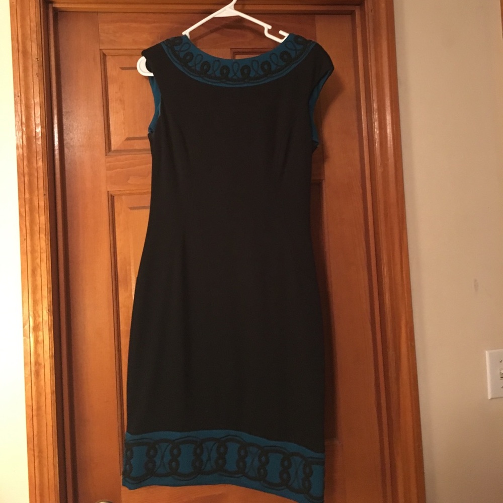 Black and turquoise dress