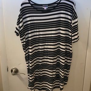 Lularoe black and white striped Irma