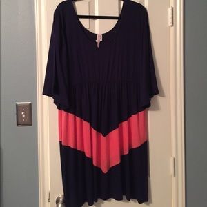 Navy and Coral Dress