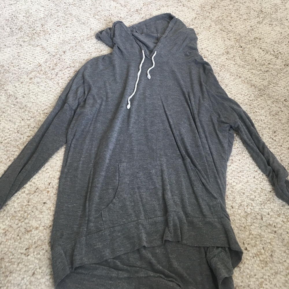 Gray long sleeved hoodie