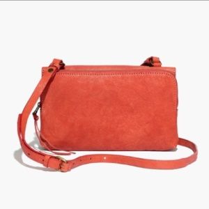 MADEWELL TWIN POUCH RED LEATHER CROSSBODY NWT