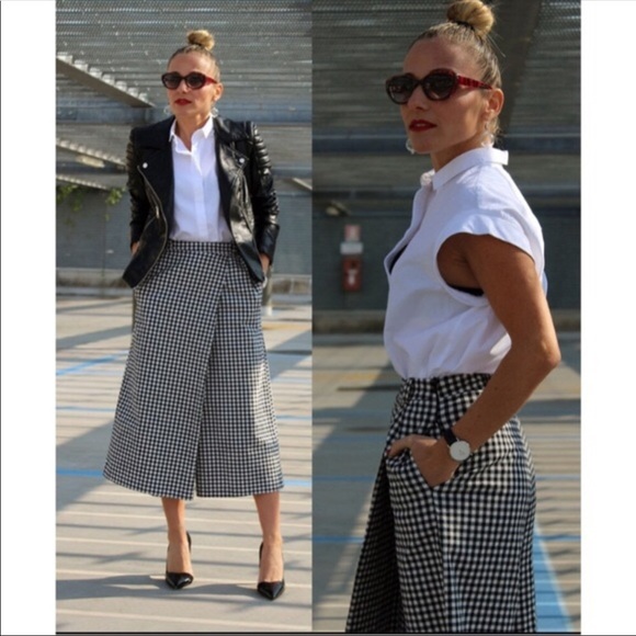 Zara Gingham Culottes size Small - Picture 3 of 4
