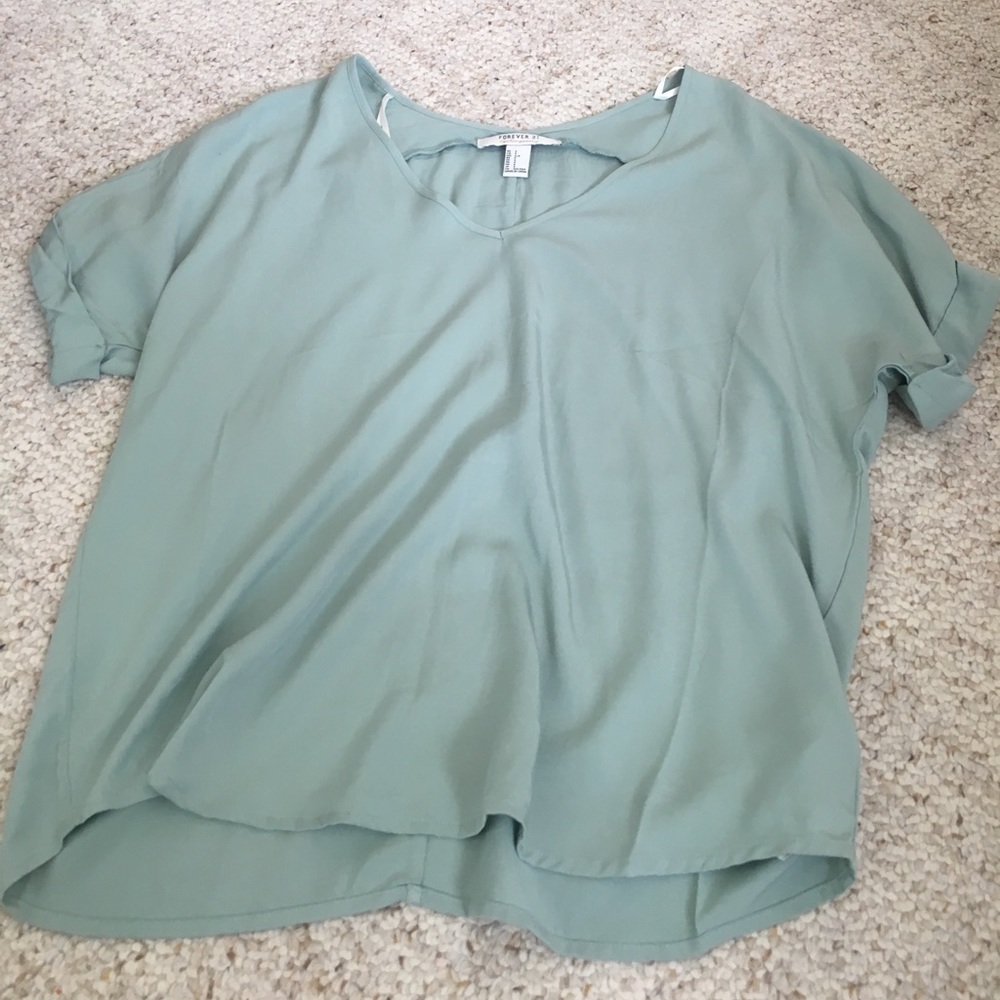 Light blue oversized short sleeved top
