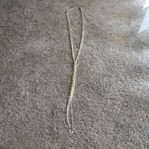 Knotted long statement necklace