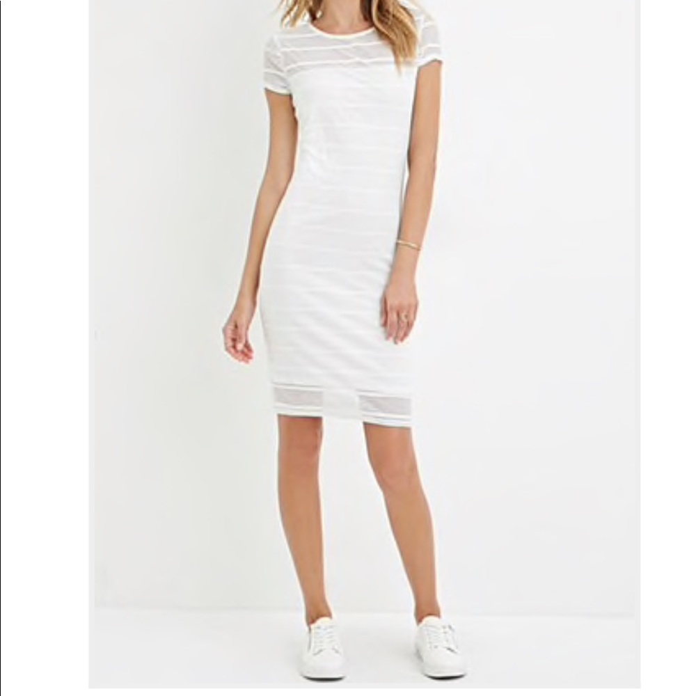 Forever 21 Contemporary stripe cap-sleeve dress